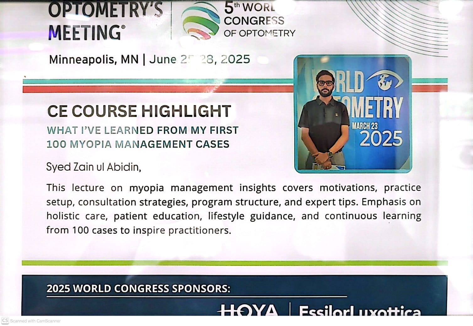 Certification of Dr. Zain ul Abidin